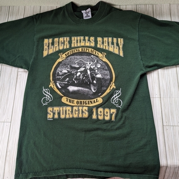 Vintage Sturgis 1997 Black Hills Rally 57th Anniversary Tee in Green Size Medium - Picture 3 of 11
